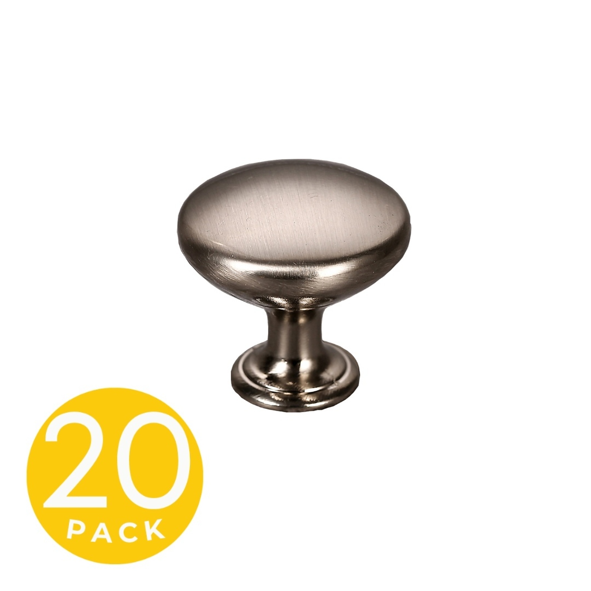 Sapphire Alpha Series Modern Satin Nickel Round Cabinet Knob — 1in. Diameter, 20-Pack, Model# SP-1145-K-SN-20